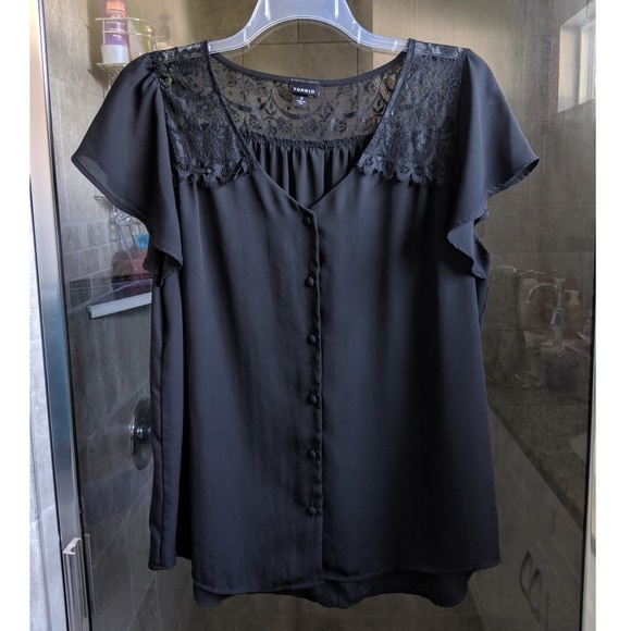 torrid Tops - Torrid Georgette Flutter Sleeve Blouse